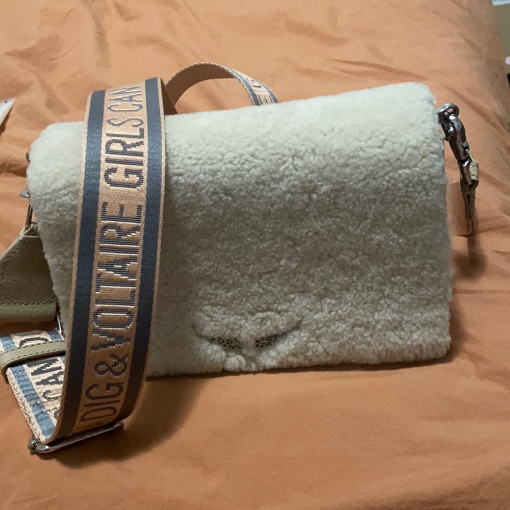 Beige shearling zadig and Voltaire purse. Barely used. In great condition.